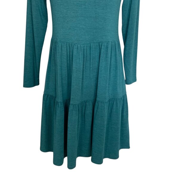 Matilda Jane Wonderment Best of The Best Dress S Teal Long Sleeve Tiered Mini - Picture 8 of 12